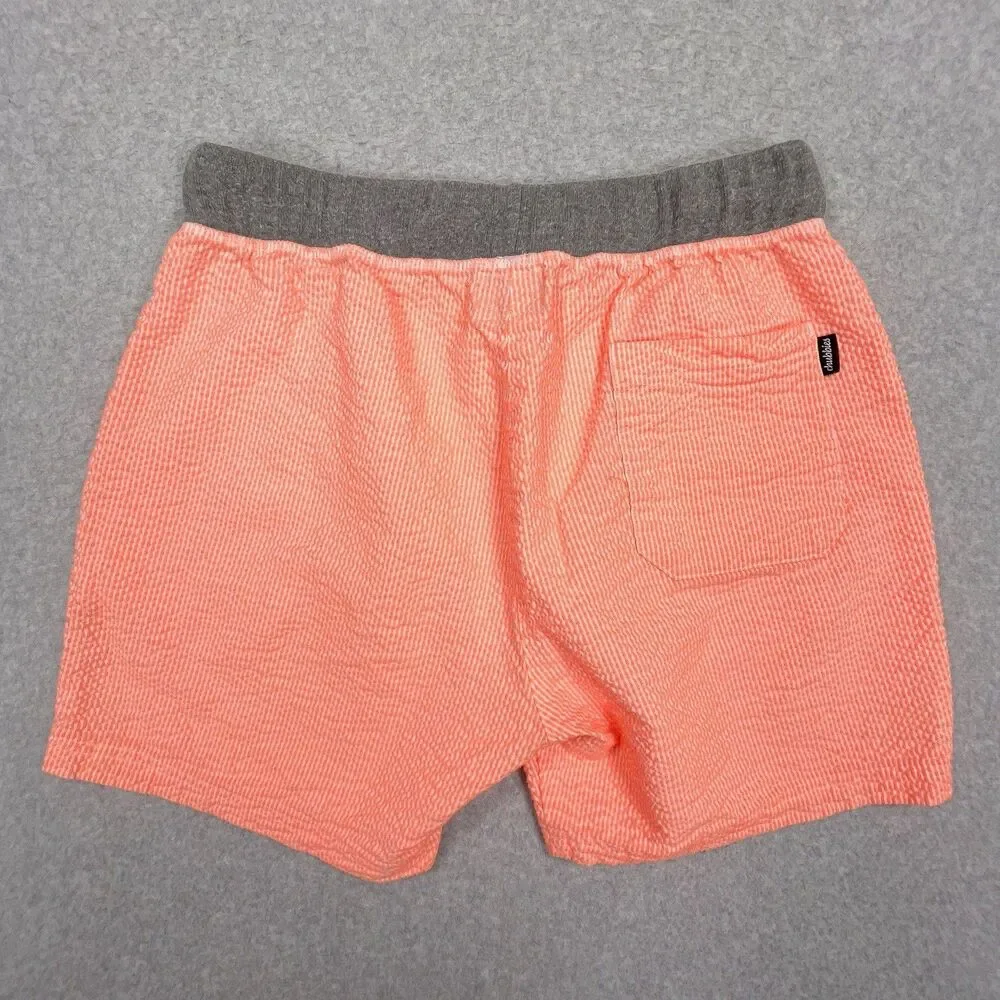 Chubbies Swim Trunks Mens Sz Medium Seersucker Orange Unlined Baggies Shorts USA